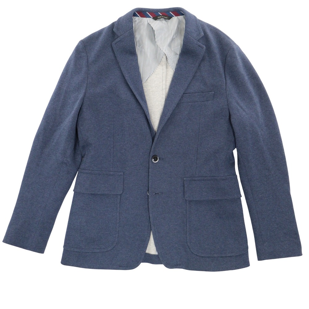 Banana Republic Blazer Men 38S Tailored Fit Emmetex Knit Sport Coat Blue Cotton
